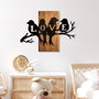 Wallity Love Birds Escultura de Pared en Nogal y Negro